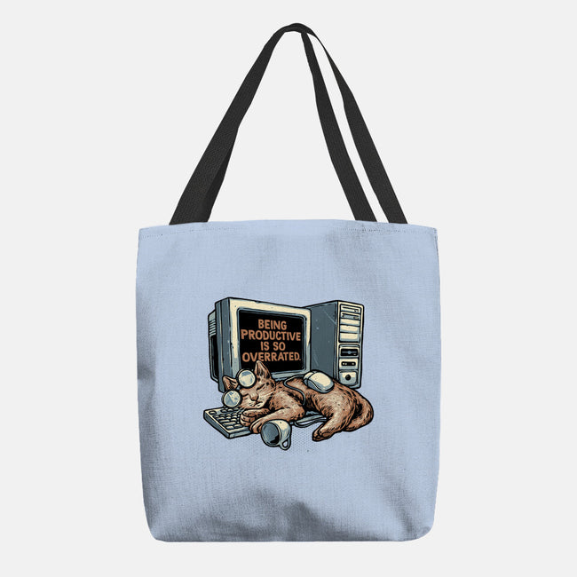 Overrated Productivity-None-Basic Tote-Bag-glitchygorilla