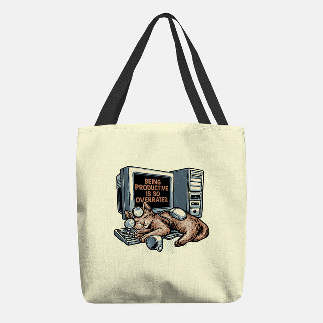 Overrated Productivity-None-Basic Tote-Bag-glitchygorilla