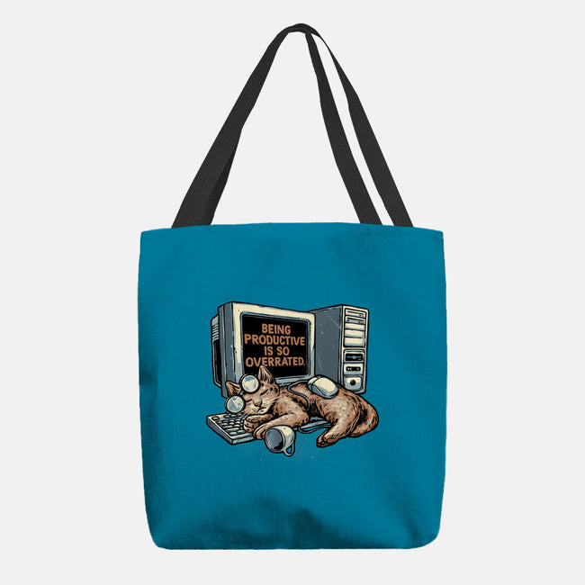 Overrated Productivity-None-Basic Tote-Bag-glitchygorilla