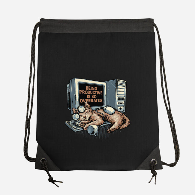 Overrated Productivity-None-Drawstring-Bag-glitchygorilla