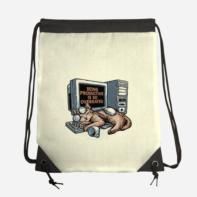 Overrated Productivity-None-Drawstring-Bag-glitchygorilla