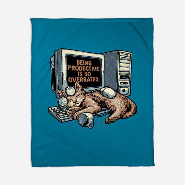 Overrated Productivity-None-Fleece-Blanket-glitchygorilla