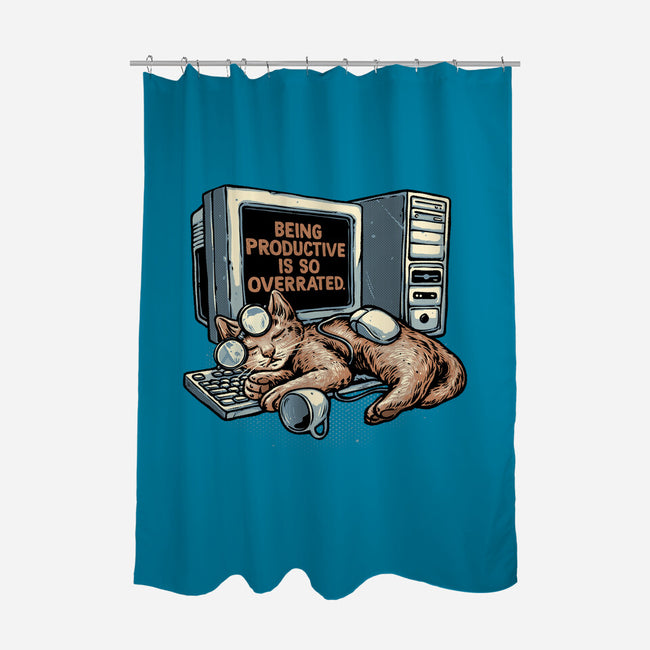 Overrated Productivity-None-Polyester-Shower Curtain-glitchygorilla