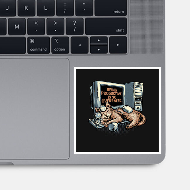 Overrated Productivity-None-Glossy-Sticker-glitchygorilla