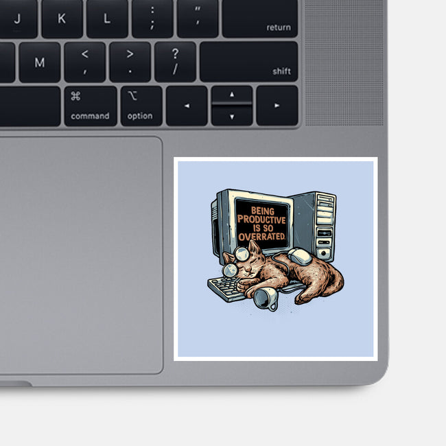 Overrated Productivity-None-Glossy-Sticker-glitchygorilla