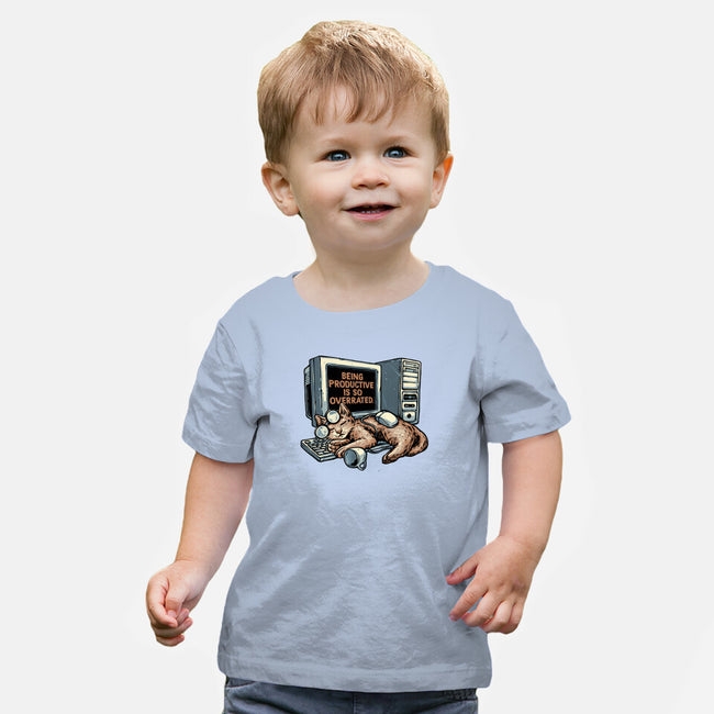 Overrated Productivity-Baby-Basic-Tee-glitchygorilla