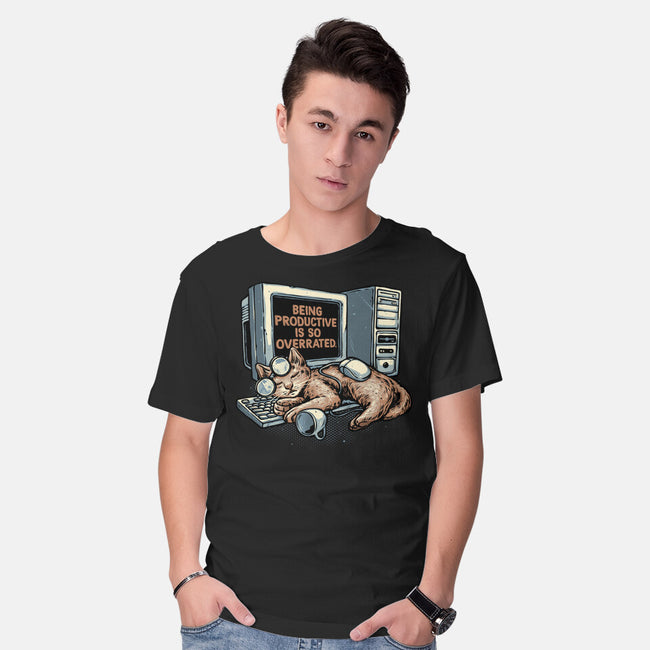 Overrated Productivity-Mens-Basic-Tee-glitchygorilla