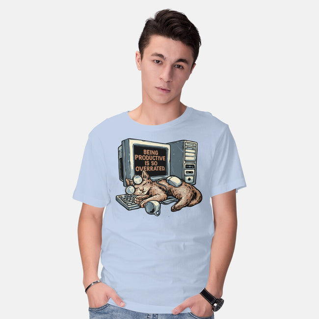 Overrated Productivity-Mens-Basic-Tee-glitchygorilla
