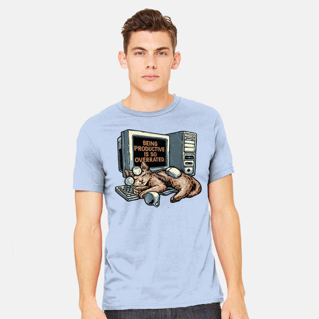 Overrated Productivity-Mens-Heavyweight-Tee-glitchygorilla
