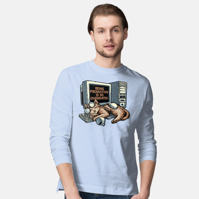 Overrated Productivity-Mens-Long Sleeved-Tee-glitchygorilla
