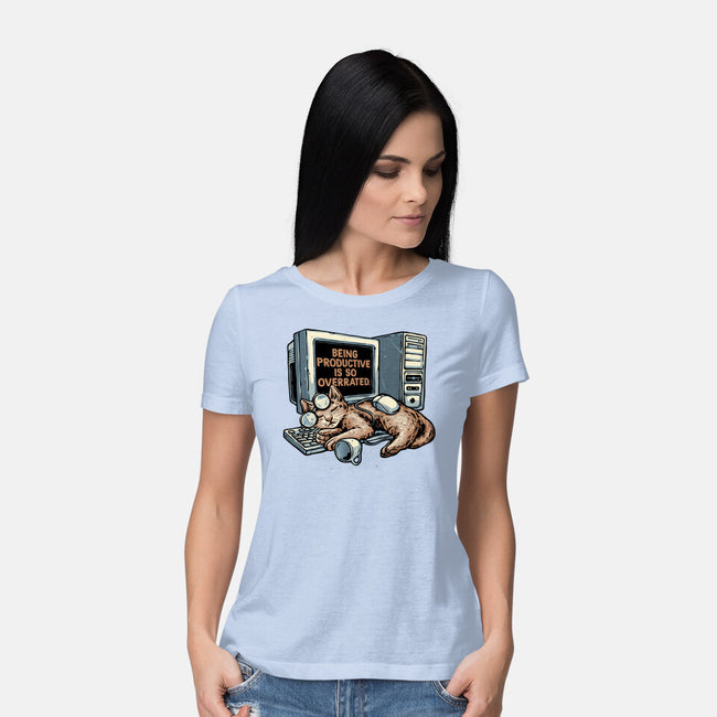 Overrated Productivity-Womens-Basic-Tee-glitchygorilla