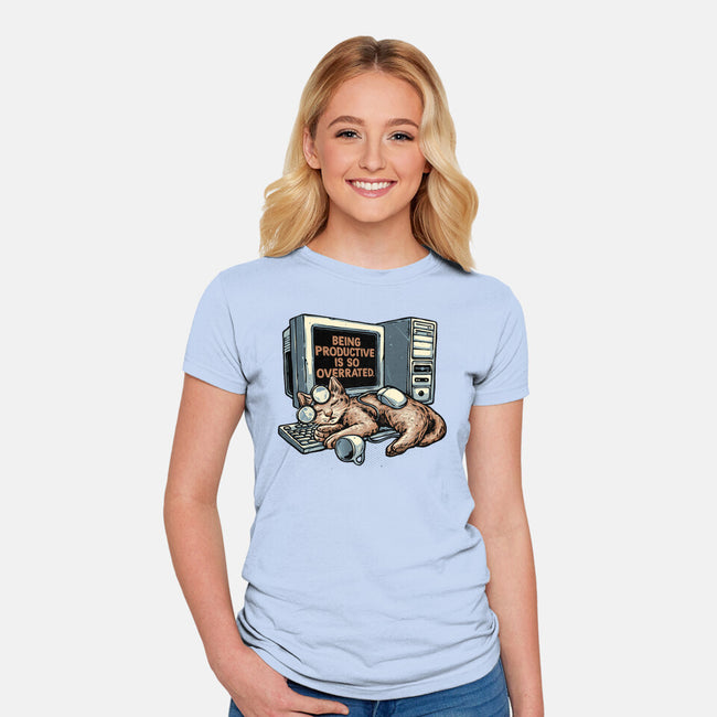 Overrated Productivity-Womens-Fitted-Tee-glitchygorilla
