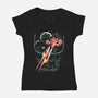 Retro Boy-Womens-V-Neck-Tee-zascanauta