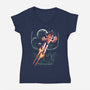 Retro Boy-Womens-V-Neck-Tee-zascanauta