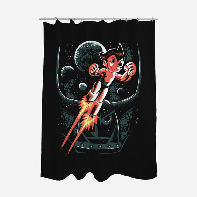 Retro Boy-None-Polyester-Shower Curtain-zascanauta
