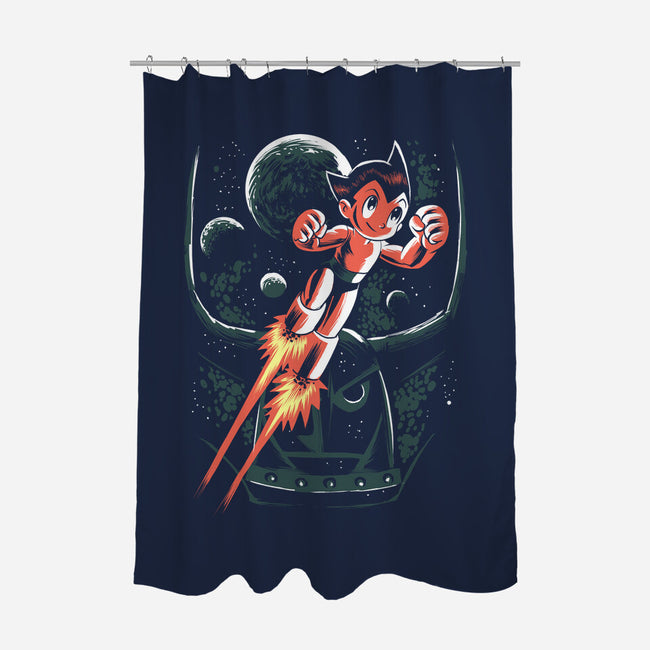 Retro Boy-None-Polyester-Shower Curtain-zascanauta
