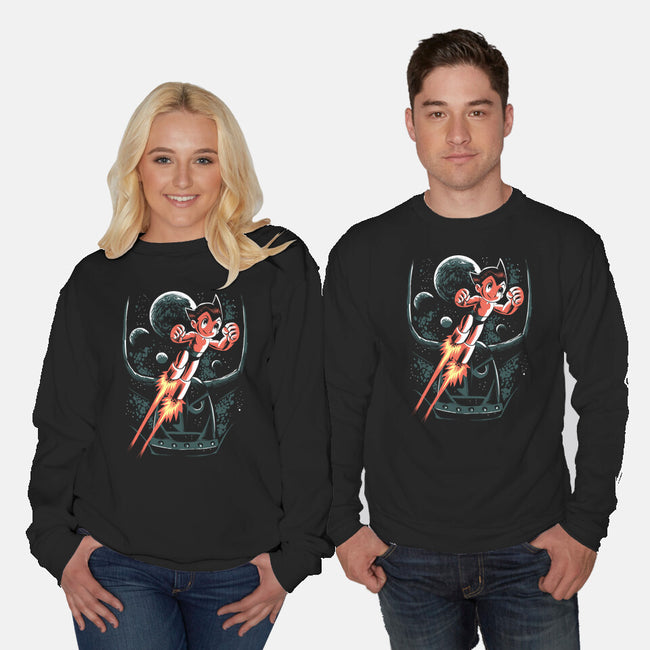 Retro Boy-Unisex-Crew Neck-Sweatshirt-zascanauta