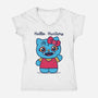 Hello Hunters-Womens-V-Neck-Tee-GODZILLARGE