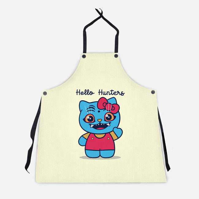 Hello Hunters-Unisex-Kitchen-Apron-GODZILLARGE
