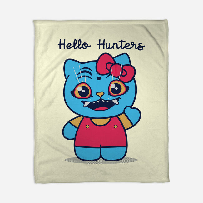 Hello Hunters-None-Fleece-Blanket-GODZILLARGE