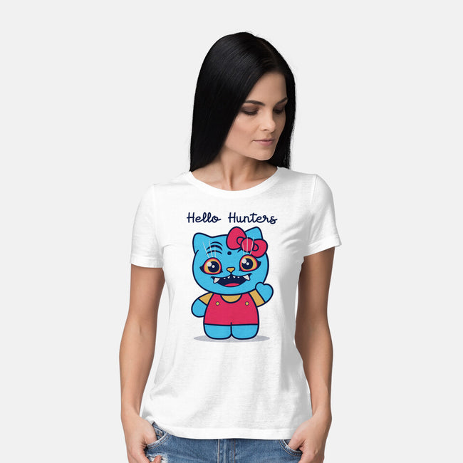 Hello Hunters-Womens-Basic-Tee-GODZILLARGE