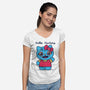 Hello Hunters-Womens-V-Neck-Tee-GODZILLARGE