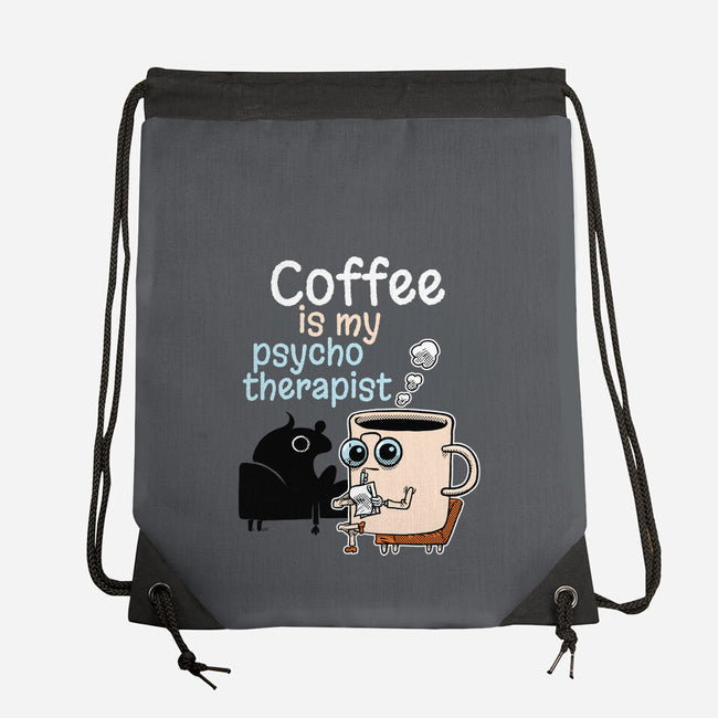 Coffee Is My Psychotherapist-None-Drawstring-Bag-imisko