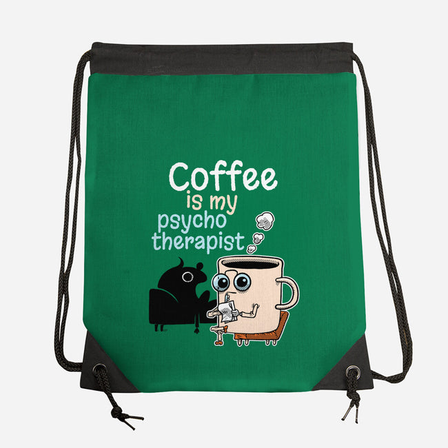 Coffee Is My Psychotherapist-None-Drawstring-Bag-imisko
