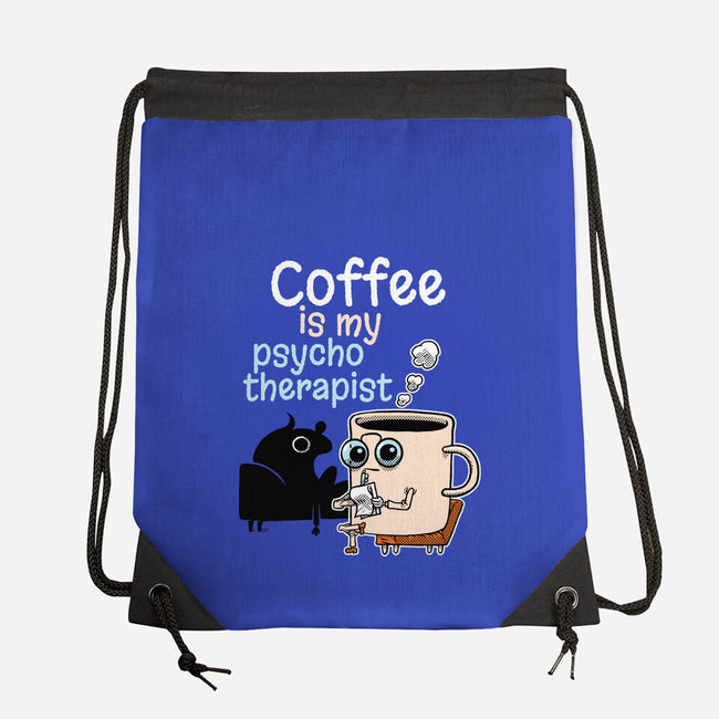 Coffee Is My Psychotherapist-None-Drawstring-Bag-imisko