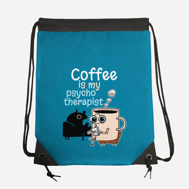 Coffee Is My Psychotherapist-None-Drawstring-Bag-imisko