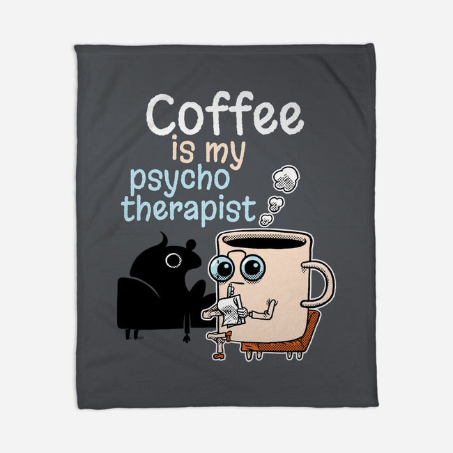 Coffee Is My Psychotherapist-None-Fleece-Blanket-imisko