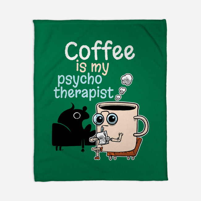 Coffee Is My Psychotherapist-None-Fleece-Blanket-imisko