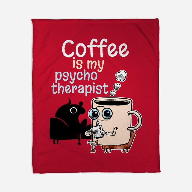 Coffee Is My Psychotherapist-None-Fleece-Blanket-imisko