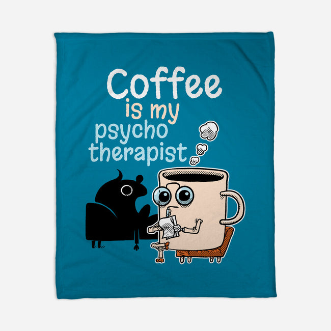 Coffee Is My Psychotherapist-None-Fleece-Blanket-imisko