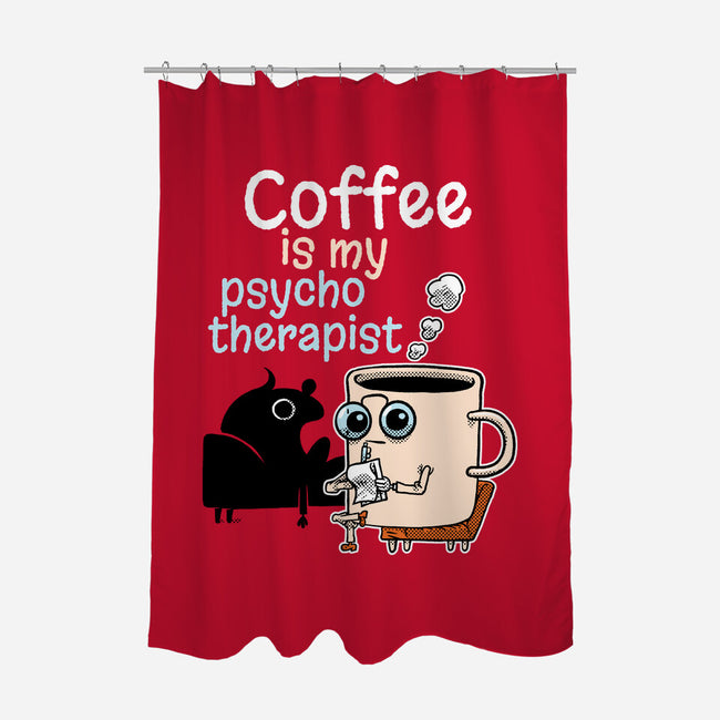 Coffee Is My Psychotherapist-None-Polyester-Shower Curtain-imisko