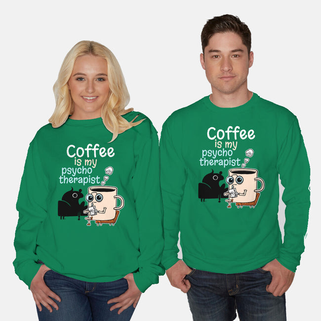 Coffee Is My Psychotherapist-Unisex-Crew Neck-Sweatshirt-imisko