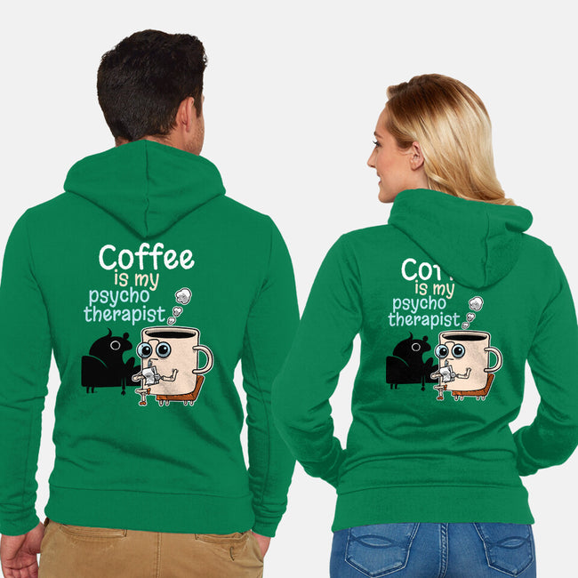 Coffee Is My Psychotherapist-Unisex-Zip-Up-Sweatshirt-imisko