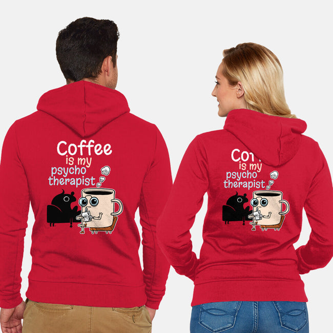 Coffee Is My Psychotherapist-Unisex-Zip-Up-Sweatshirt-imisko