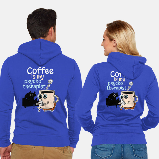 Coffee Is My Psychotherapist-Unisex-Zip-Up-Sweatshirt-imisko