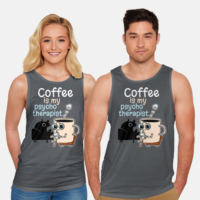 Coffee Is My Psychotherapist-Unisex-Basic-Tank-imisko