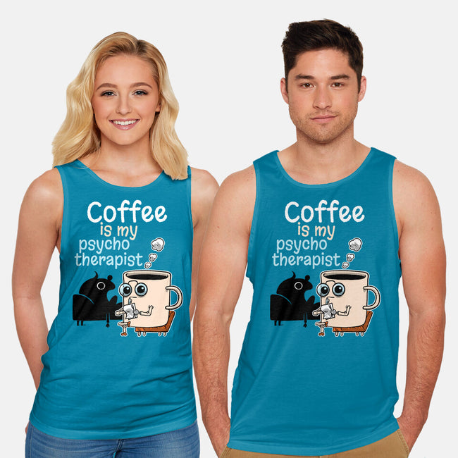 Coffee Is My Psychotherapist-Unisex-Basic-Tank-imisko