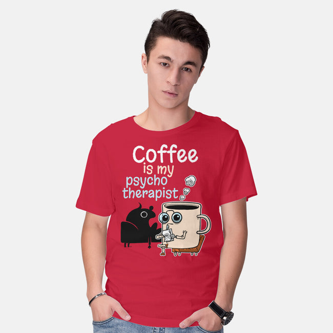 Coffee Is My Psychotherapist-Mens-Basic-Tee-imisko