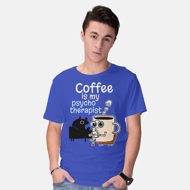 Coffee Is My Psychotherapist-Mens-Basic-Tee-imisko