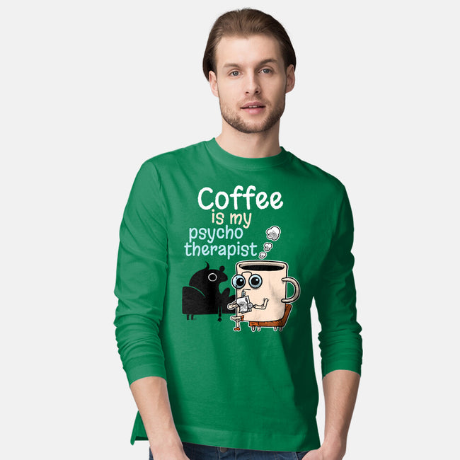 Coffee Is My Psychotherapist-Mens-Long Sleeved-Tee-imisko