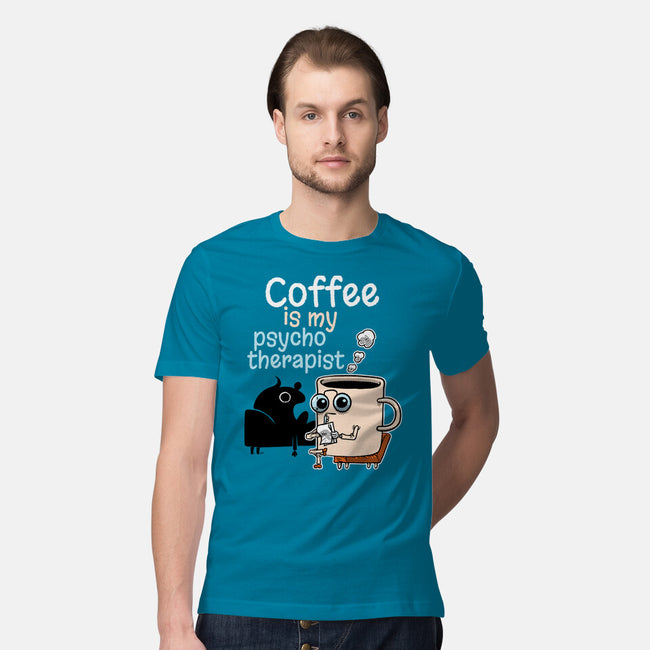 Coffee Is My Psychotherapist-Mens-Premium-Tee-imisko
