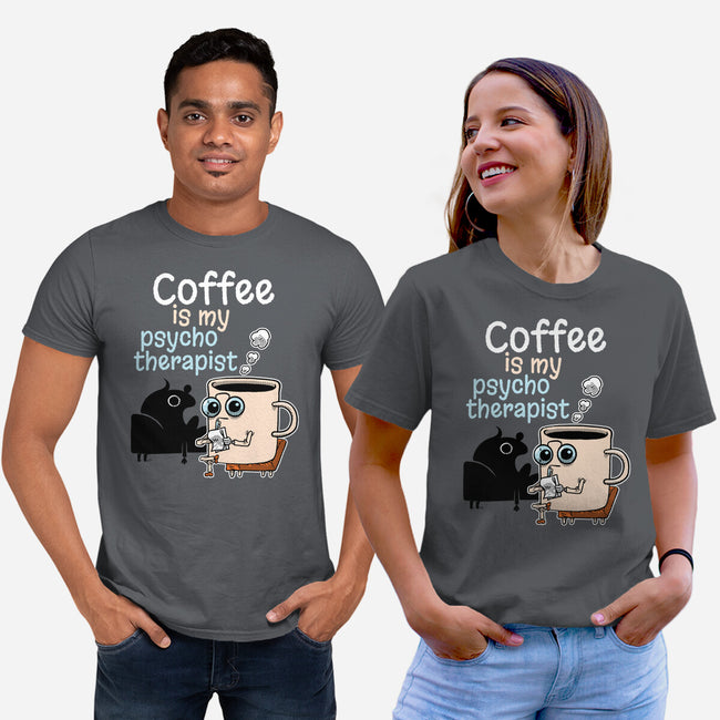 Coffee Is My Psychotherapist-Unisex-Basic-Tee-imisko