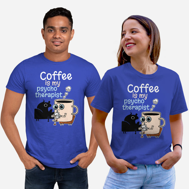 Coffee Is My Psychotherapist-Unisex-Basic-Tee-imisko