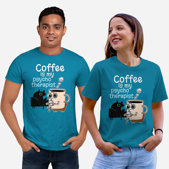 Coffee Is My Psychotherapist-Unisex-Basic-Tee-imisko