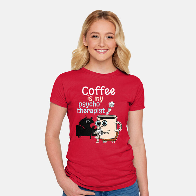 Coffee Is My Psychotherapist-Womens-Fitted-Tee-imisko