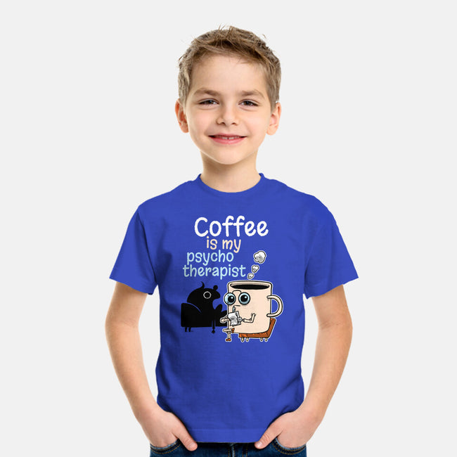 Coffee Is My Psychotherapist-Youth-Basic-Tee-imisko